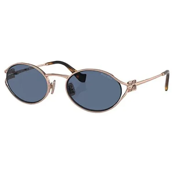 Miu Miu Logo 52YS ZVF1V1 Pink Gold-Dark Blue Kadın Güneş Gözlüğü