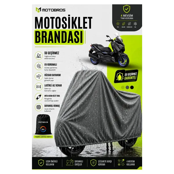 Motobros ThermoGuard-X Motosiklet Brandası Yamaha Xmax 250 (EN KALIN) Kumaş Ömürlük Kullanım (TOKALI)