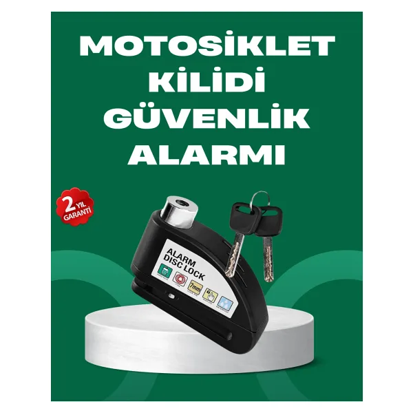 Motosiklet Scooter Bisiklet Tekerlek Disk Kilidi Alarmlı Güvenlik