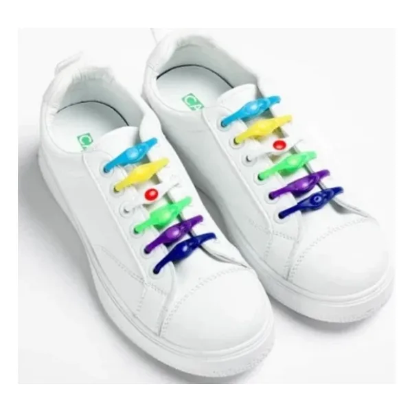 mucit home 6 adet Renkli Elastik Ayakkabı Silikon Bağcık Bağcığı İpi Spor Sneakers Ayakkabı Bağcığı