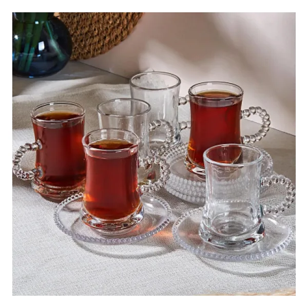 Perotti Pearl Boncuklu 12 Parça 6 Kişilik Çay Takımı