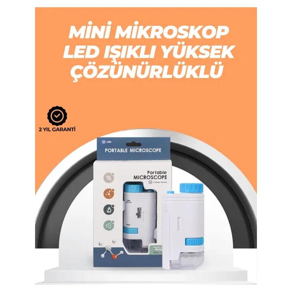 Portatif El Mikroskop - LED Işıklı, Aynı Anda Net Odaklama