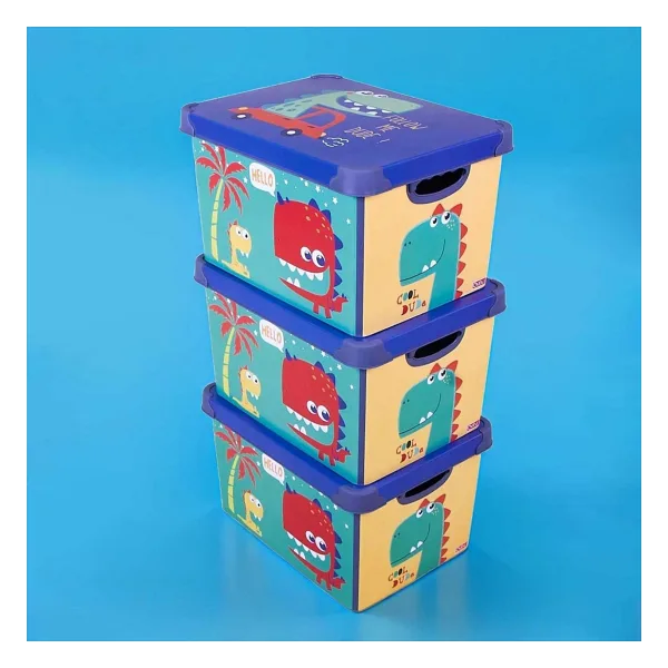 QUTU Style Box Dude Dekoratif Oyuncak Kutu Seti - 3x 20 Litre