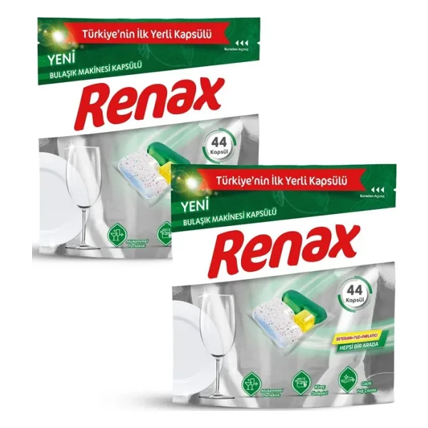Renax Hepsi Bir Arada Bulaşık Makinesi Tableti 44'lü 2 Adet