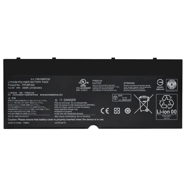 RETRO Fujitsu LifeBook U745, FPCBP425 Notebook Bataryası
