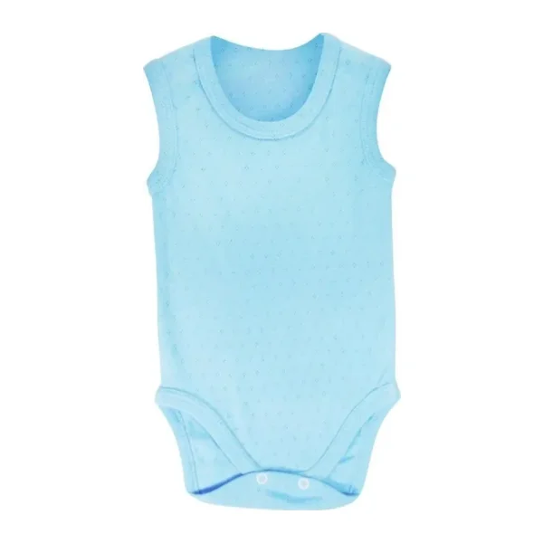 Sema Baby Jakarlı Askılı Badi (Body) - Mavi 0-6 Ay