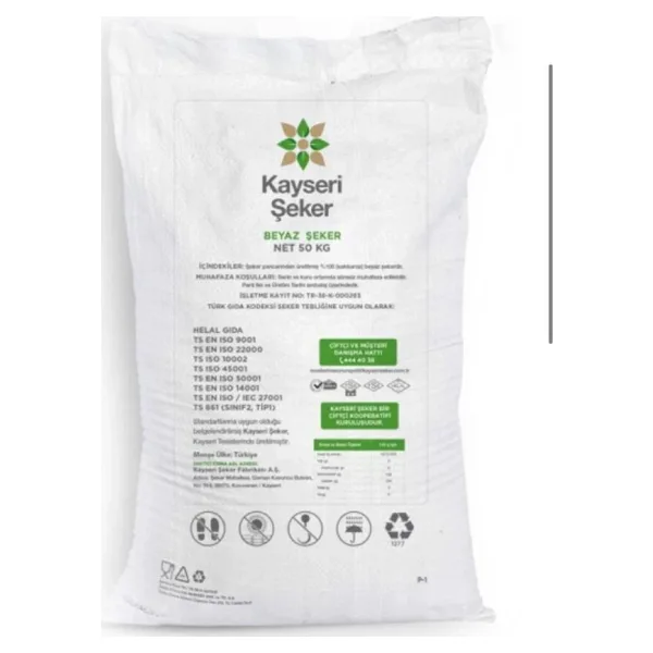 Şenler - Kayseri Şeker -kristal Beyaz Şeker - Toz - 50 Kg