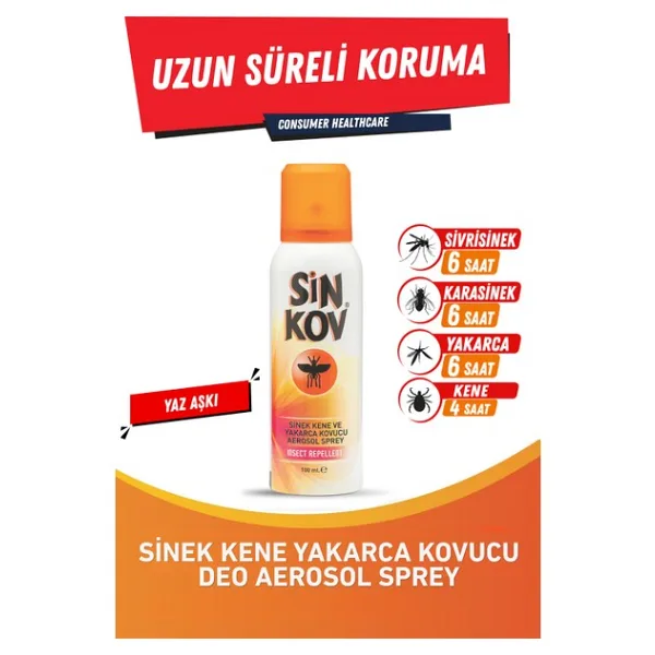 Sinkov Sinek Kene Yakarca Kovucu Deo Aerosol Sprey 100ml - Uzun Süre Koruma