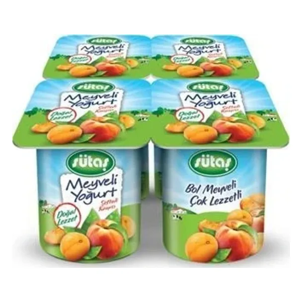 Sütaş Şeftali ve Kayısılı Meyveli Yoğurt 4x115 gr