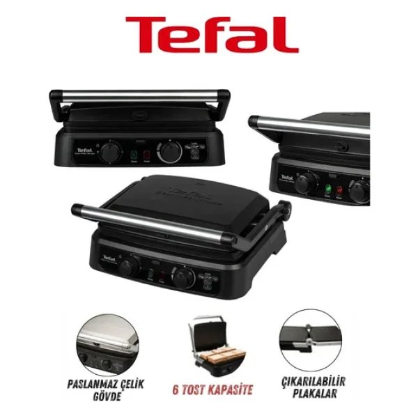 Tefal Yüksek Kalite Döküm Gourmet Minute Elektrikli Izgara ve Tost Makinesi+Mutfak Tartısı Hediyeli - Gri