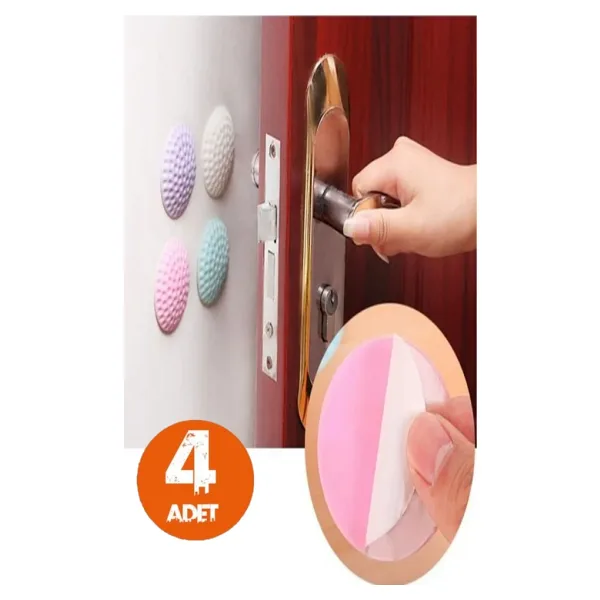 Tineke Çok Amaçlı Silikon Kapı Duvar Koruyucu Tampon 4Lü Paket