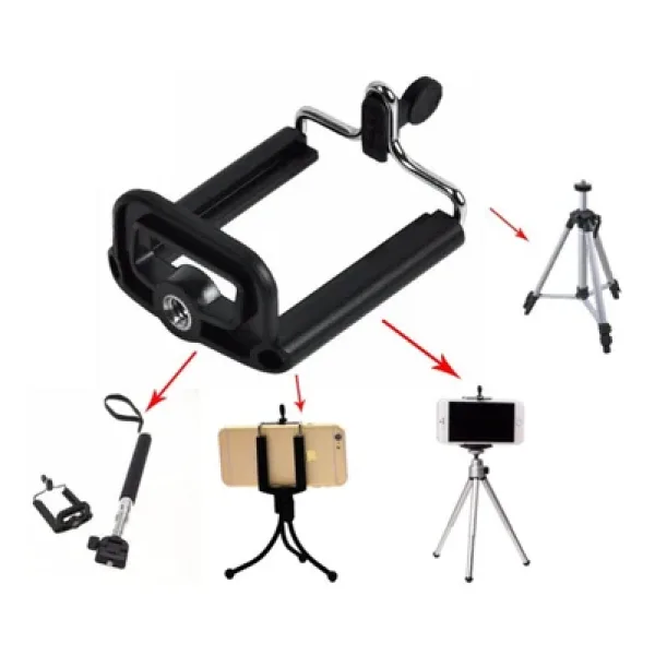 Tripod Bağlantılı Cep Telefon Tutucu Ayarlanabilir Aparat
