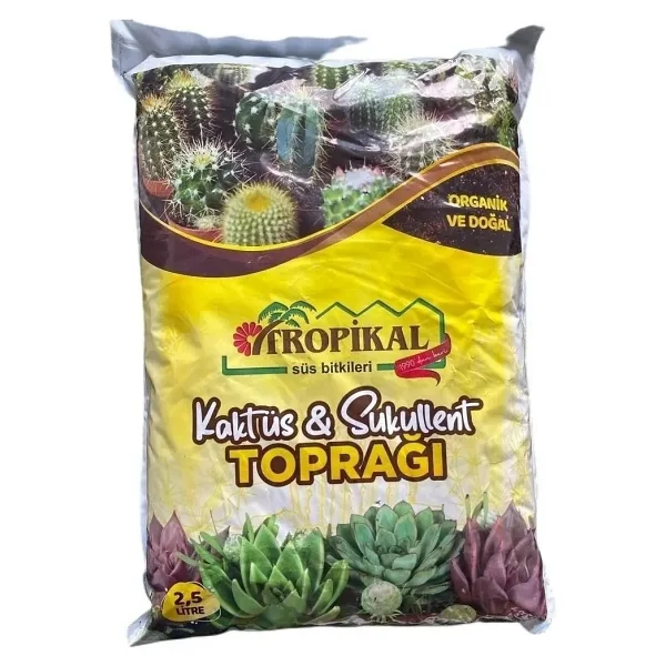 Tropikal Besin Takviyeli Kaktüs Toprağı Sukulent Toprağı Teraryumlara Uygun 2,5 Lt Kaktüs Toprağı