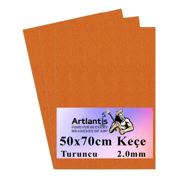 Turuncu Kece 50X70 Cm 2.0 Mm 3 Adet Renkli Hobi Kecesi Elisi Kecesi Anasinifi Kres Okul Oncesi