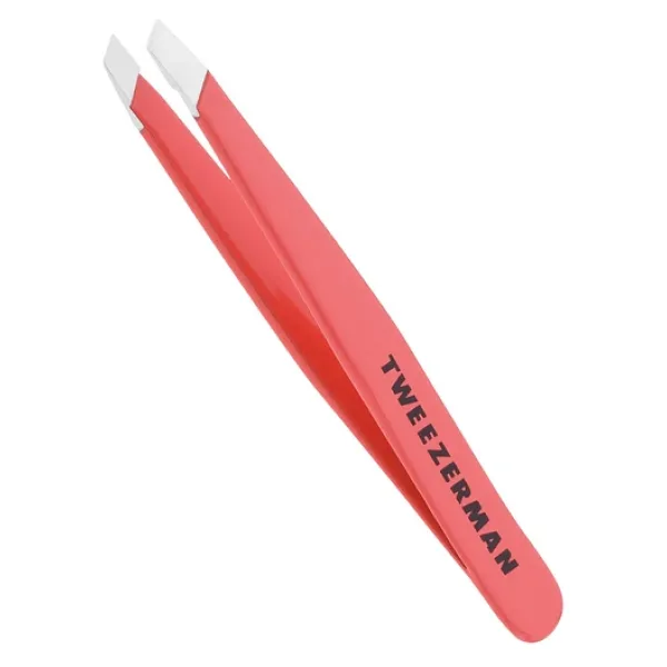 TWEEZERMAN Mini Slant Tweezer Geranium - Mercan Cımbız