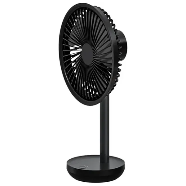VH Vantilatör Usb Şarj Masaüstü Şarjlı Otomatik Döner Başlıklı Vantilatör Elektrik Fan Siyah
