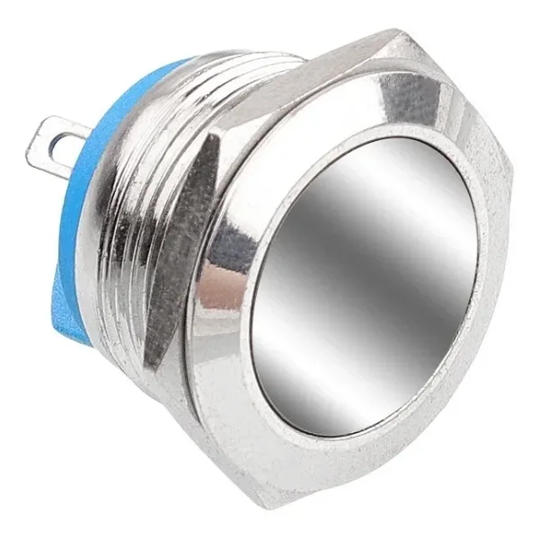 WD19H-P1 19mm Düz Yaylı Metal Buton