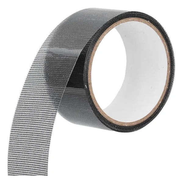 Yapışkanlı Sineklik Tülü Tamir Bandı Yırtık Kopmuş Delik Fiber Tül Yapıştırma Siyah 48 Mm X 2 Metre