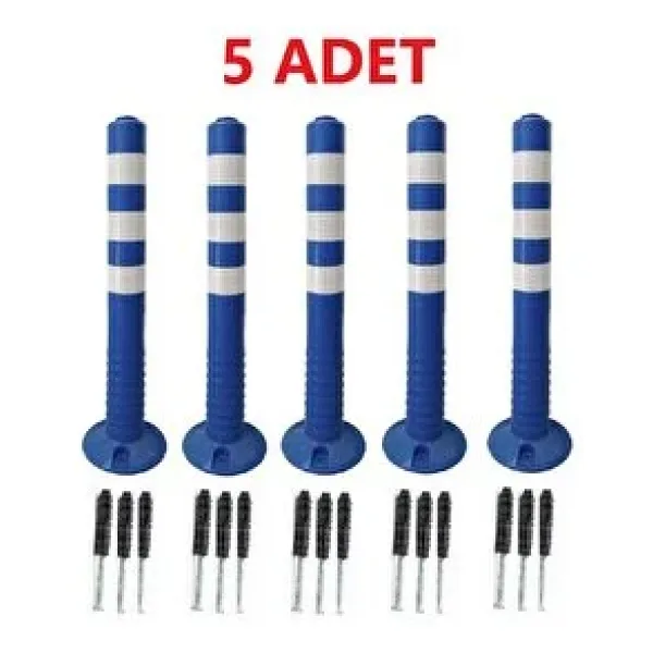 Zeplin 5 Adet Mavi Renk Otopark Düzenleyici 75 Cm Eco Delinatör