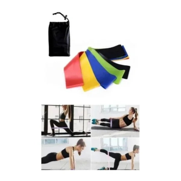 5 Farklı Seviyeli Çantalı Pilates Direnç Bandı Seti