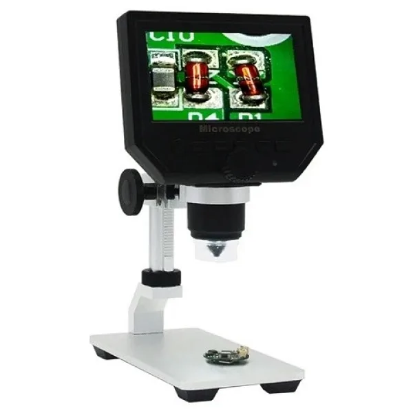 600X Dijital Mikroskop 4.3'' Hd LCD Ekran, 3.6mp, Usb, 1080P Video Kayıt, Şarjlı, Standlı, Türkçe Menü - Beyaz