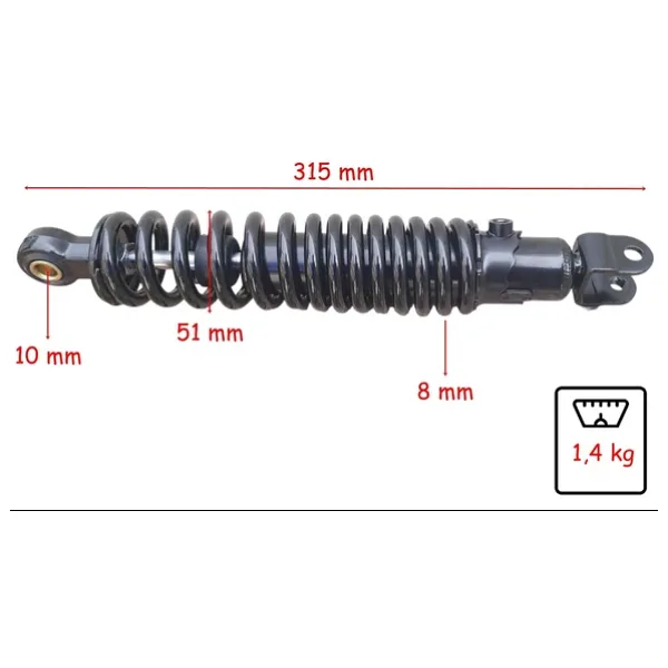 Arora Scooter 50 Arka Amortisör Ayarlı 315 Mm (8 Yay) Cappucino Uyumlu