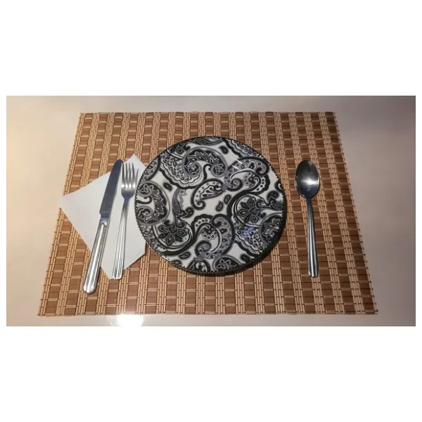 Bambu Amerikan Servis - 4'lü - Kahverengi - 30 x 40 cm