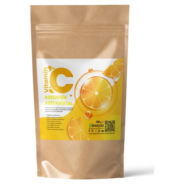 Bereket Garden Askorbik Asit Kristal - C Vitamini (Gıda Tipi) 500 Gr