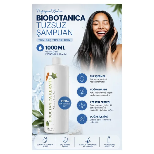Biobotanica Tuzsuz - Salt Free Tüm Saçlar Için Sülfatsız Şampuan 1000 ml