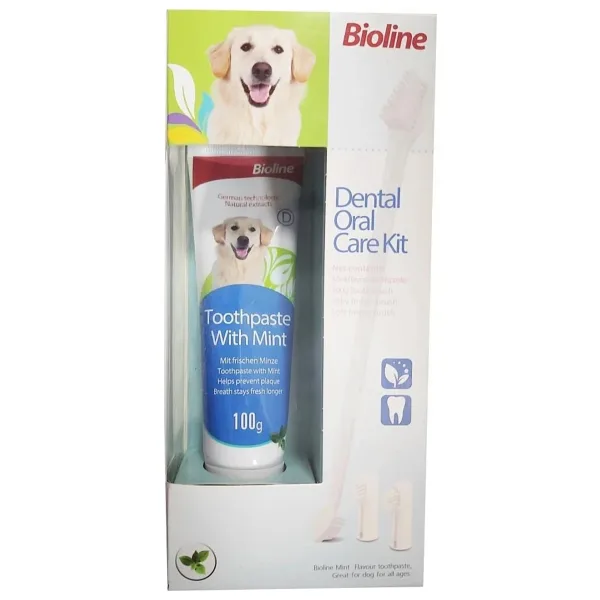 Bioline Nane Aromalı 100 gr Köpek Ağız Bakım Seti