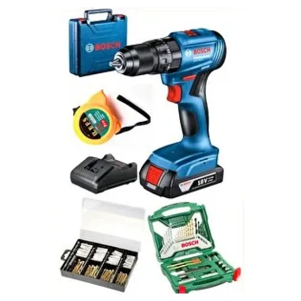 Bosch Gsb 185 Li Tek Bataryalı Darbeli Şarjlı Matkap Vidalama ve 224 Parça Bosch Aksesuar Seti