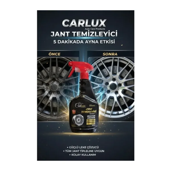 carlux auto care products Carlux Jant Temizleyici 500 ml - Asit İçermez, Fren Tozu & Kir Sökücü
