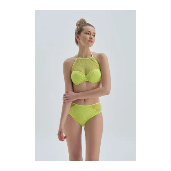 Dagi Kadın Halter Yaka Bikini Üst, Örme, Fıstık Yeşili, 34