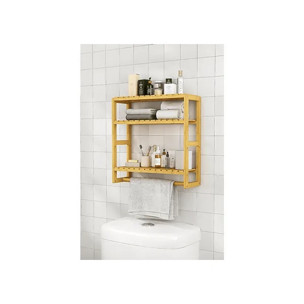 Digithome Bambu Mini 8 Form Organizer Mutfak ve Banyo Düzenleyici Askılı Duvar Rafı Havluluk DB-0028