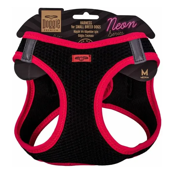 Doggie Havalı Dokuma Neon Serisi M 38-44 cm Küçük Irk Köpek Göğüs Tasması