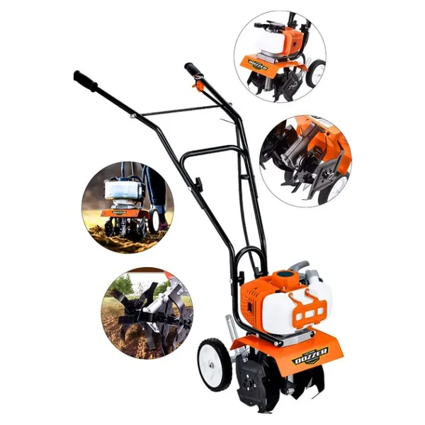 Dozzer Orng Alman Professional 2.4 HP Çelik Şanzuman Bakır Sargılı Benzinli Mini Dip Kenar Çapalama Makinesi
