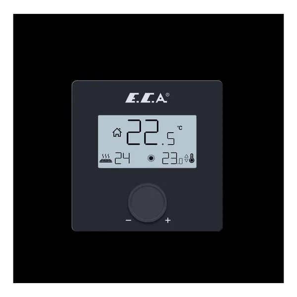 Eca Dijital Oda Termostatı LCD Çevirmeli Siyah