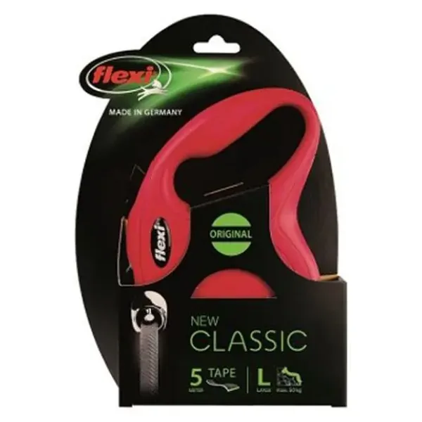 Flexi New Classic 5 m Şerit Large Kırmızı Otomatik Köpek Tasması