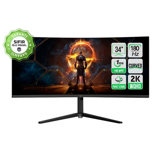 Gamepower WQ34 34'' 1 ms WQHD Curved 180 Hz Oyuncu Monitörü