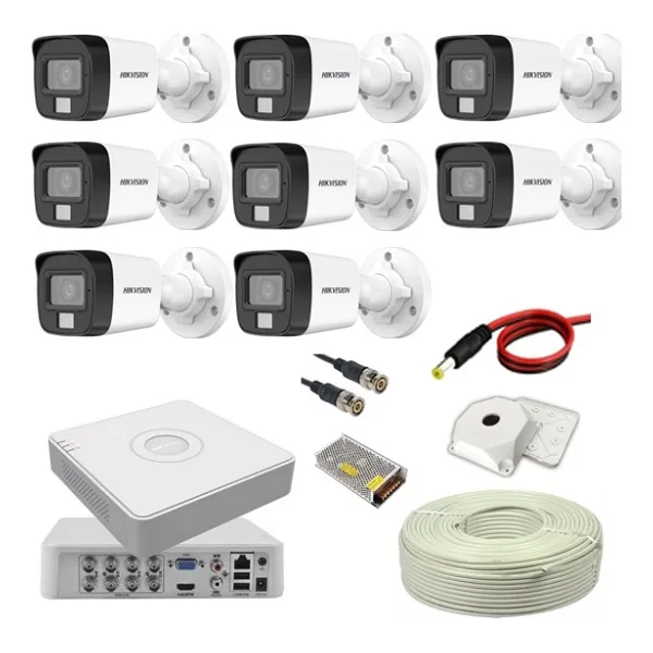 Hikvision 8 Kamerali Gece Renkli 8 Kanal 500GB HDD - 8li set 500 gb hdd