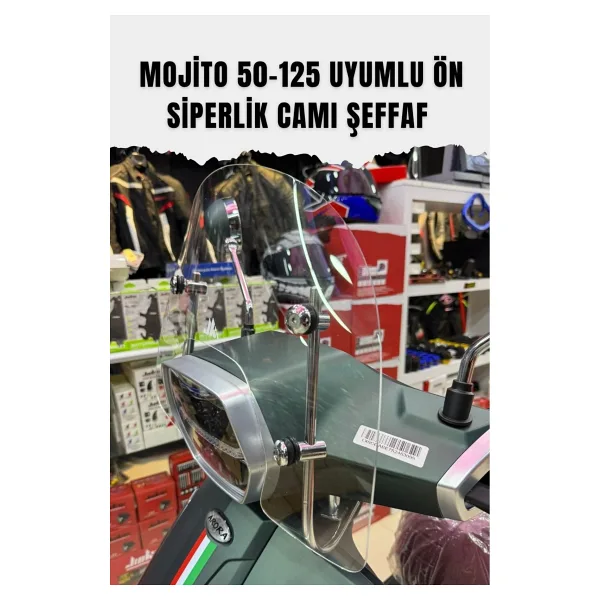 JİEKAİ ARORA MOJITO 50-125 UYUMLU ÖN SİPERLİK CAM - ŞEFFAF