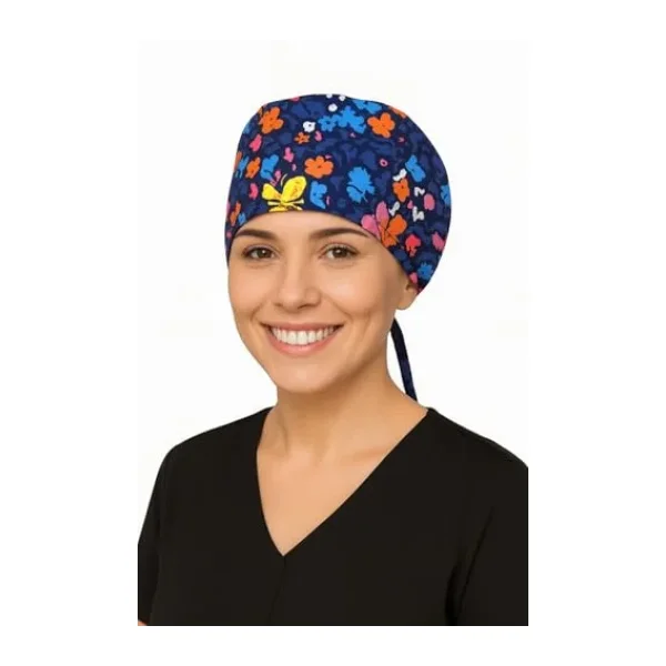 Kelebek Desenli Doktor Hemşire Aşçı Cerrahi Bone Hastane Bone Bandana M014