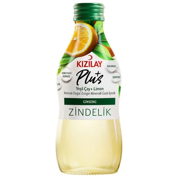 Kızılay Plus Yeşil Çaylı ve Ginsengli Limon Aromalı Maden Suyu 24x200 ml