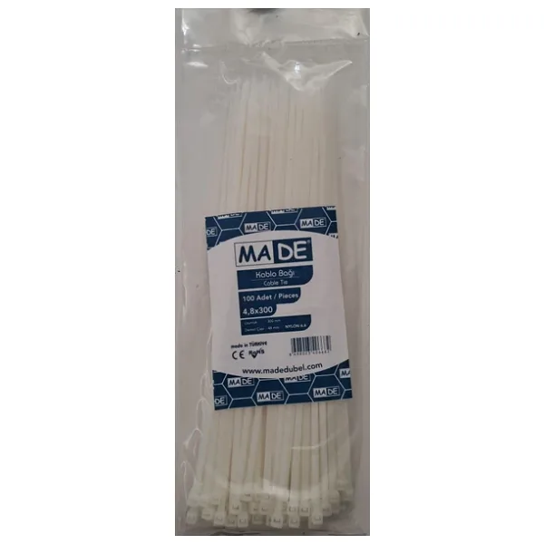 Made Kablo Bağı 4,8X300 Mm Beyaz 100 Lü