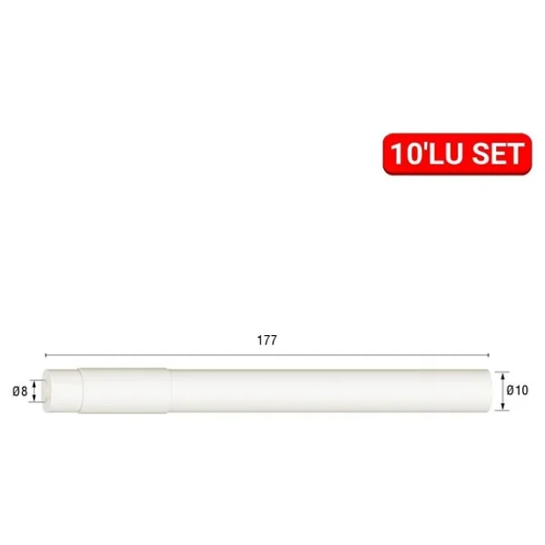 Melasty Uzun Süt Hortumu Silikon - 10 Lu Paket