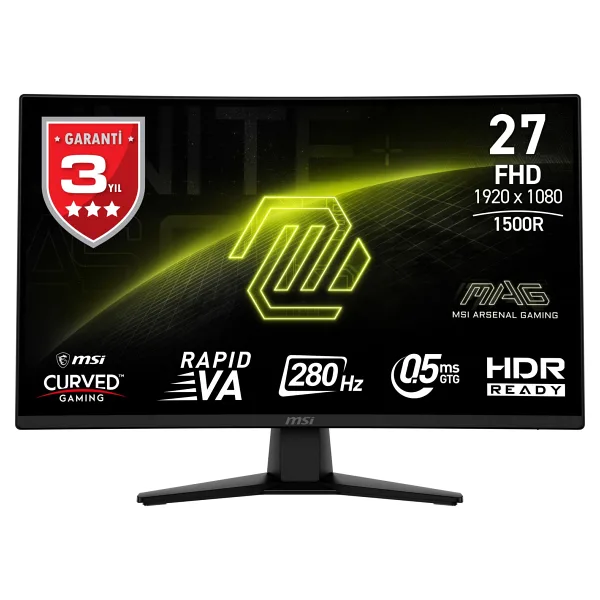 MSI MAG 274CXF 27" 0.5 ms Full HD Curved 280 Hz Oyuncu Monitörü