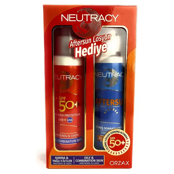 Orzax Neutracy Güneş Koruyucu Set Karma & Yağlı Ciltler İçin - Güneş Kremi SPF50+ 150 ml + After Sun Losyon 150 ml