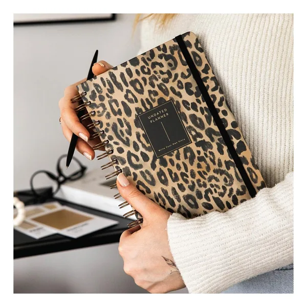 PAPERORA A5 Spiralli Süresiz Planlayıcı Ajanda Leopar - 15x21