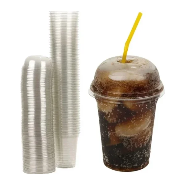 Pet Plastik Limonata Milkshake Bardağı Bombe Kapaklı 350 CC (25 Adet)