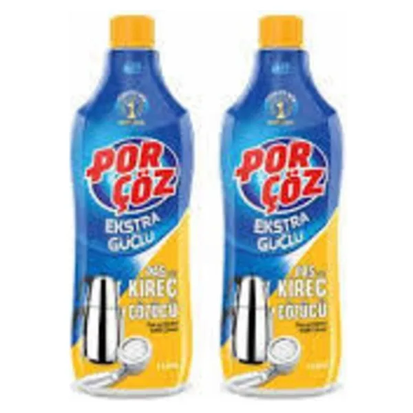 Porçöz Ekstra Güçlü Pas ve Kireç Çözücü 1 lt 2'li